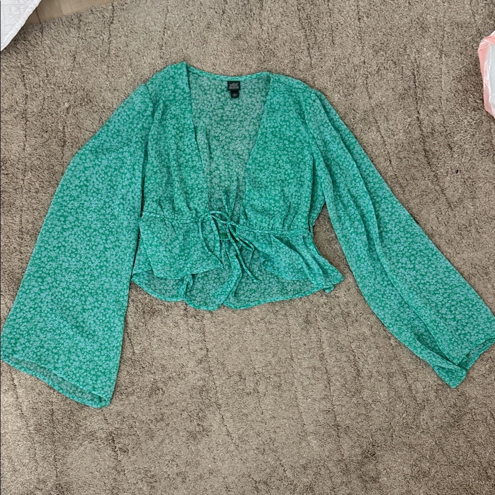 Wild Fable Teal Floral Blouse